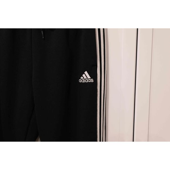 Adidas Black Elastic Waist Drawstring Track Pants Mens Size Large - Picture 3 of 5